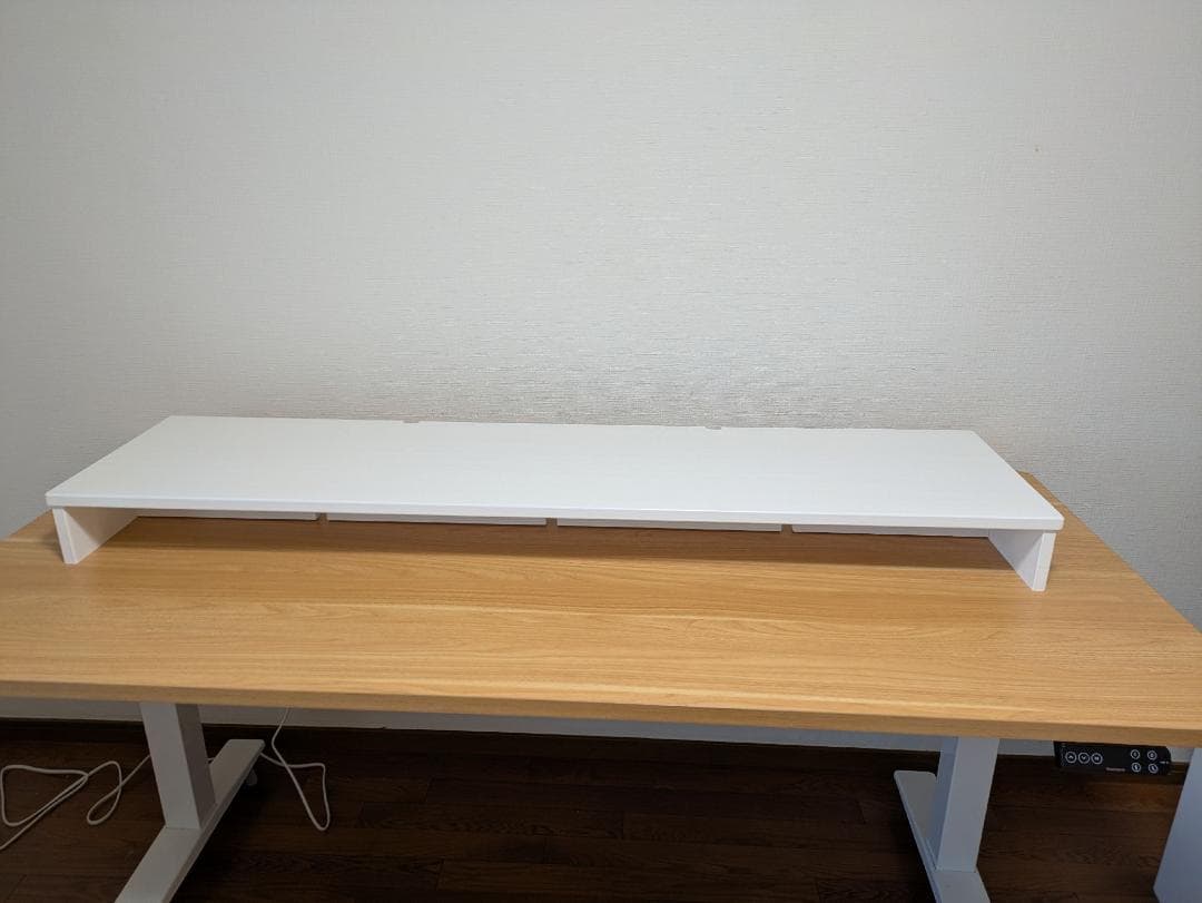 【一点物】幅150cm モニタースタンド 木製 白 特大 オーダーメイド品