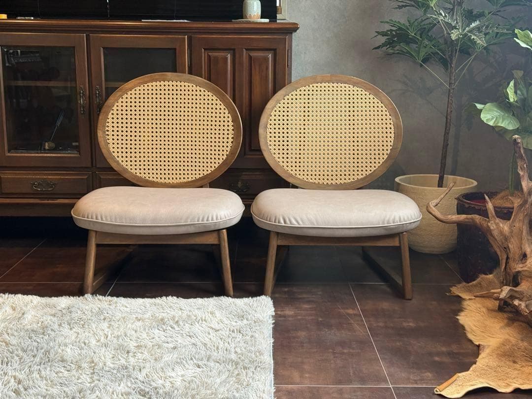 ラタン　ローチェア　カゴメ編み　韓国インテリア　モダン　座椅子　nYZ