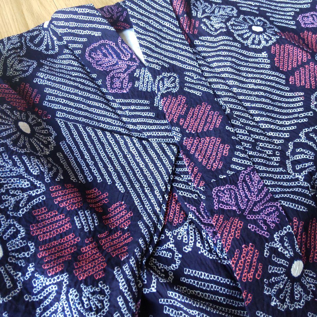 紺地総絞りゆかた