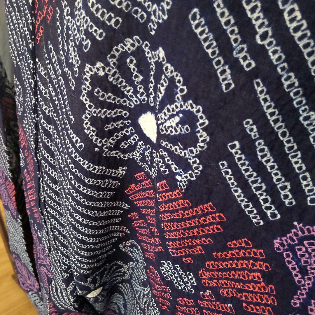 紺地総絞りゆかた