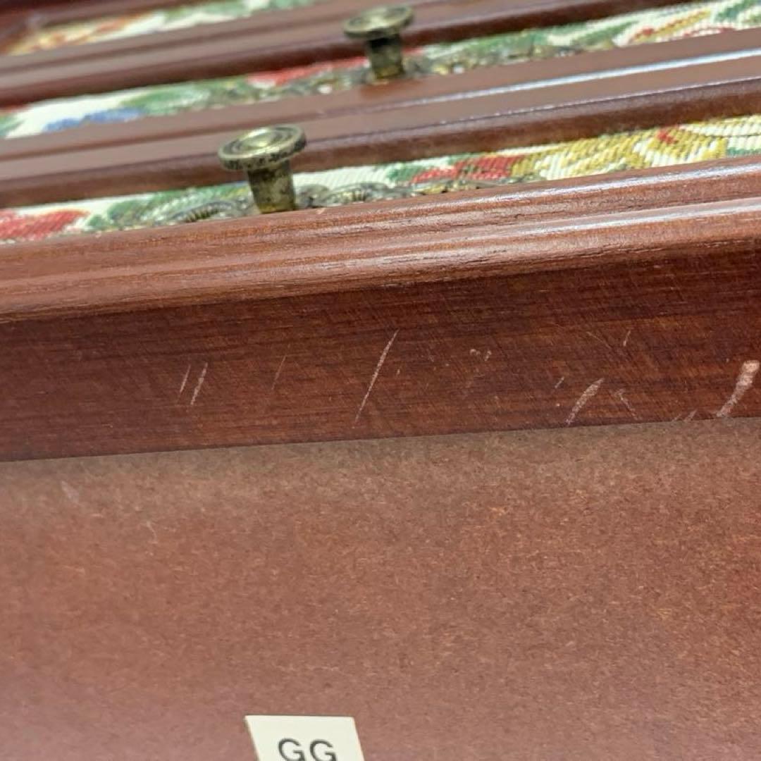 アンティーク調 ゴブラン織 ジュエリーボックス メイクボックス 鏡 木製