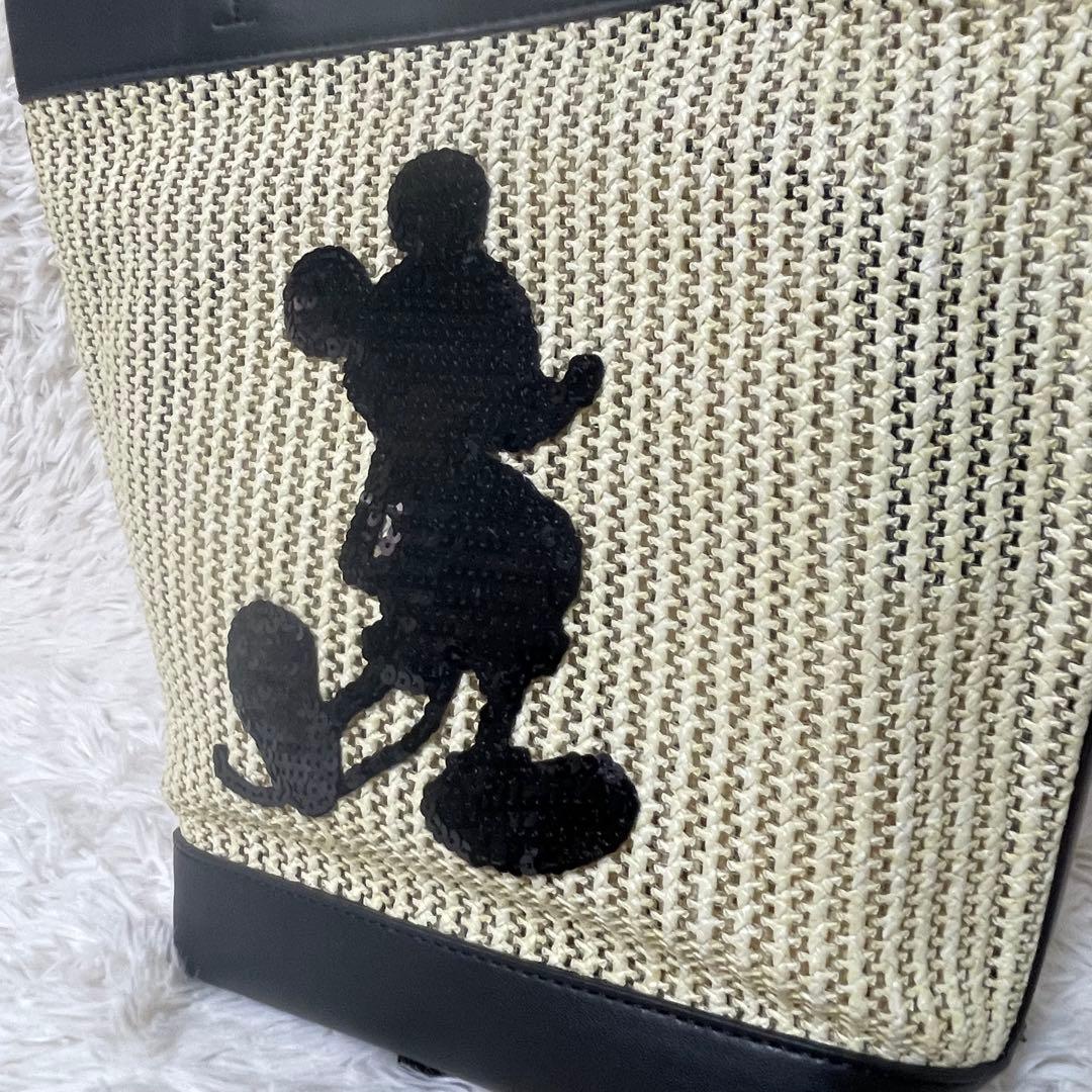 Leilian レリアン カゴバッグ ポーチ付き Disney ミッキー 極美品