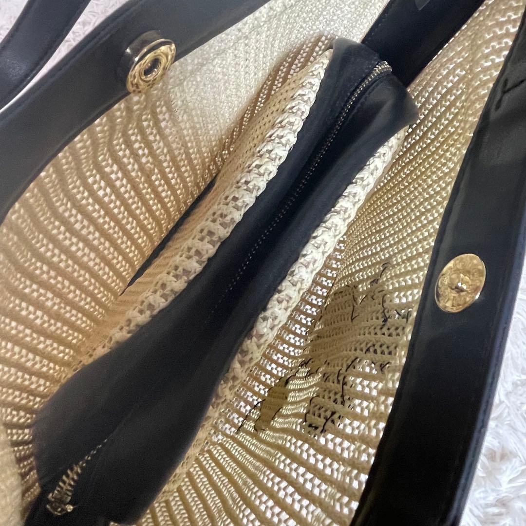 Leilian レリアン カゴバッグ ポーチ付き Disney ミッキー 極美品