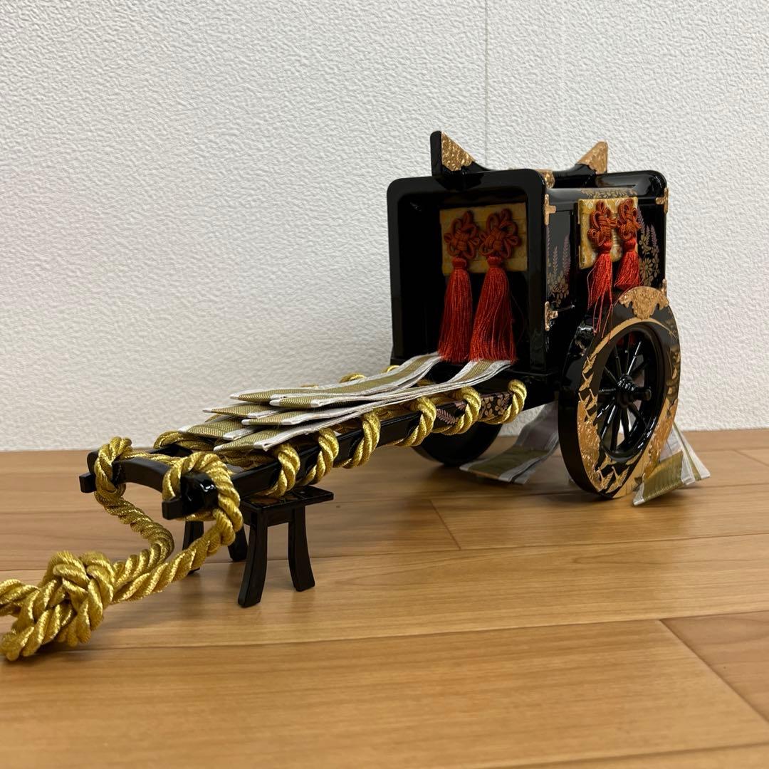 雛人形　桃の節句　御道具三点セット　菊鶴蒔絵