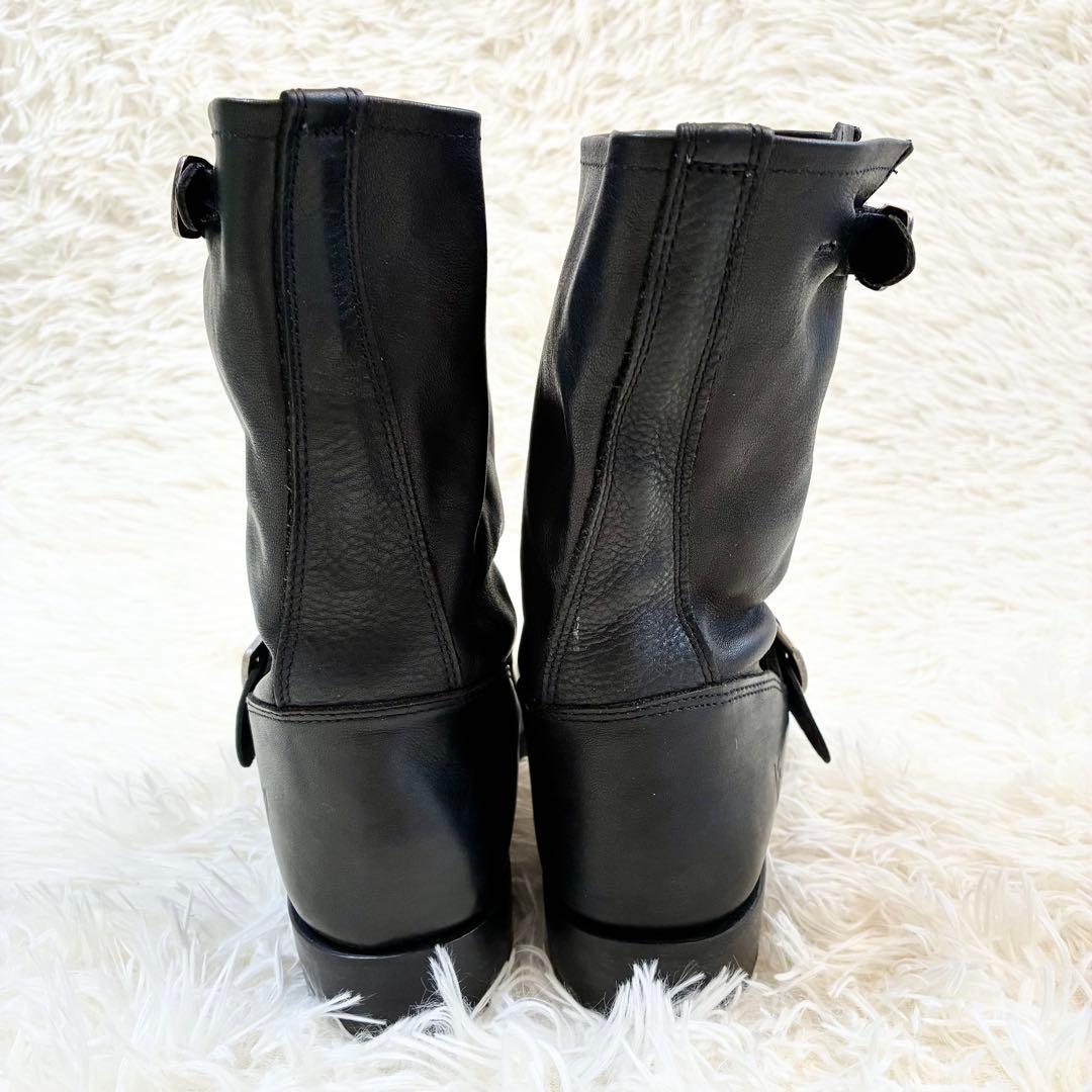 FRYEエンジニアブーツ バックル ブラック ベルト ギミック レザー 25㎝