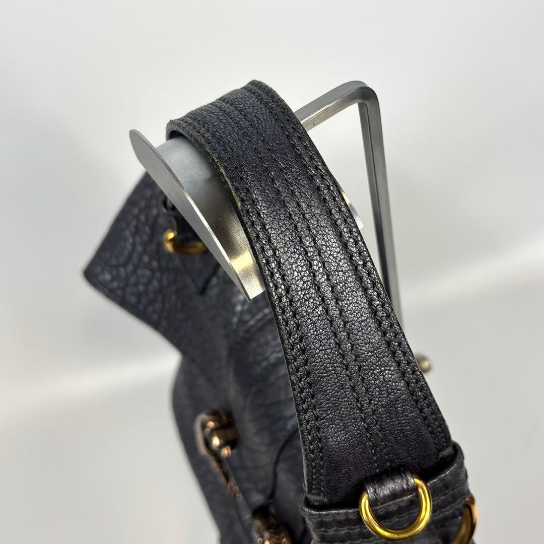 極美品　ブルガリ レオーニ ハンドバッグ ライオン シボ革 カード有