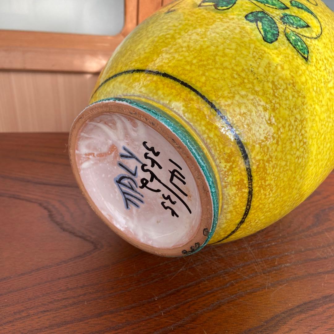 ヨーロッパアンティーク イタリア製色絵花の図大花瓶