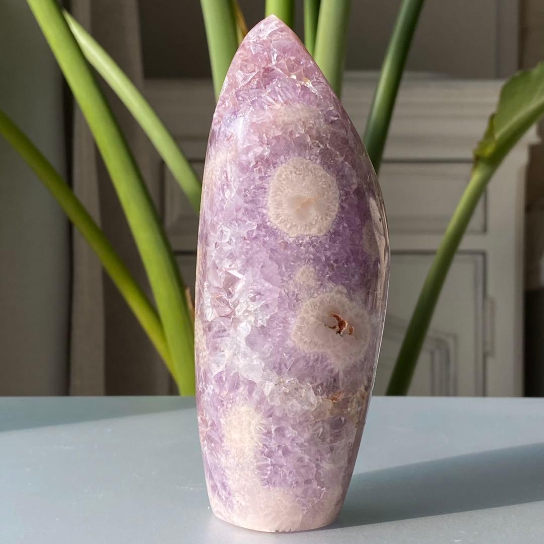 【 ピンクアメジスト トーチ型 ドーム 約500g ブラジル産 】