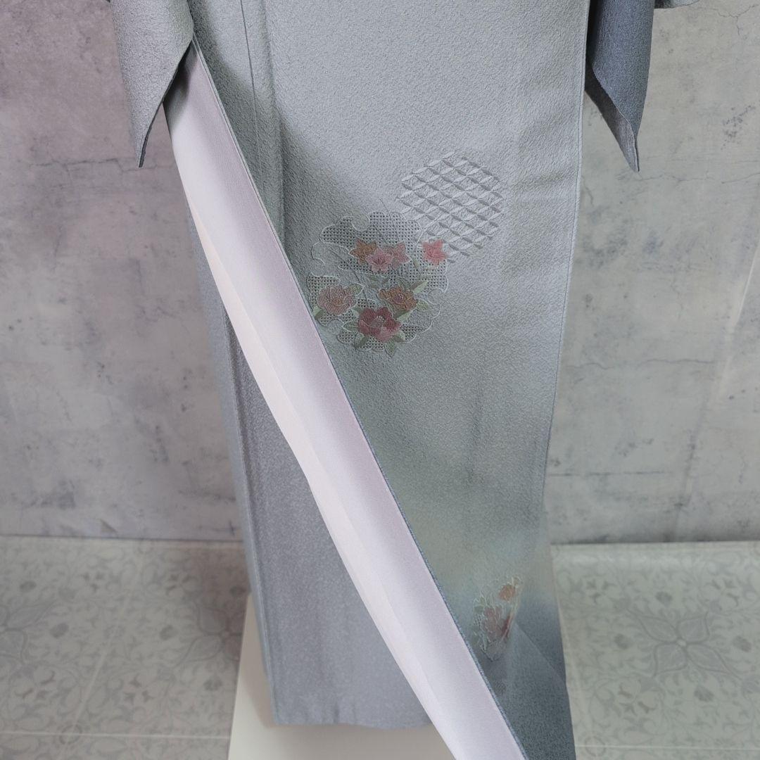 訪問着　フルセット　着物　正絹　汕頭刺繍　グラデーション　祝い事　E2