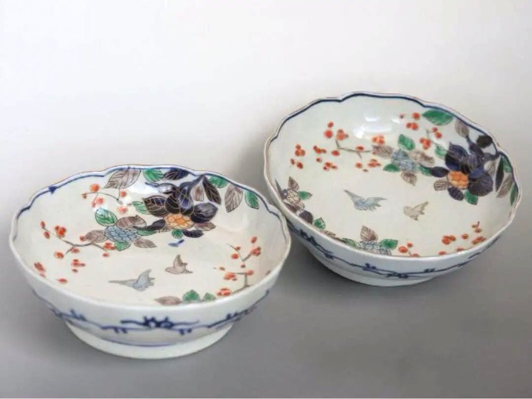 色絵中鉢　2個　江戸時代　古伊万里