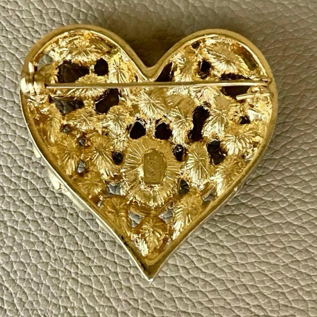 希少 90' ヴィンテージ イヴサンローラン LOVE カラーストーン ブローチ