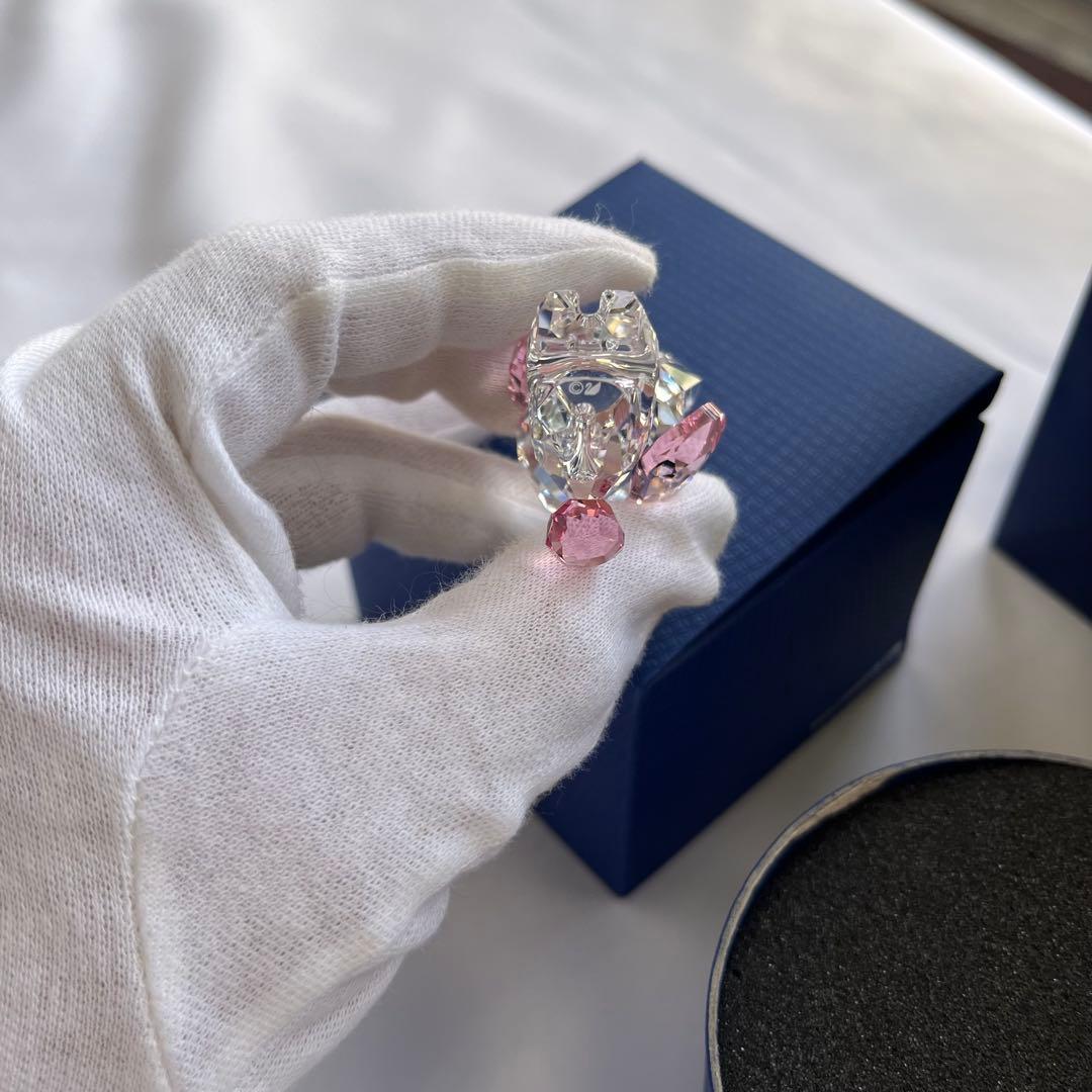 【新品未使用】スワロフスキー　パピー　ロージー　プードル　クリスタルベース付き