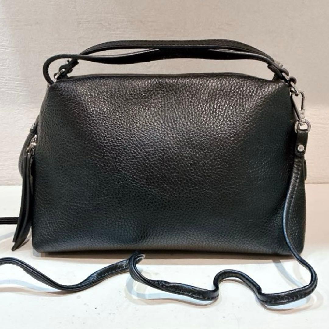 【美品】GIANNI CHIARINI アリファ 2WAY レザーバッグ M 黒