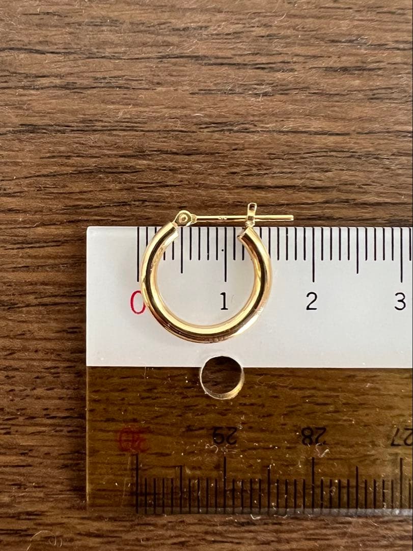 K18ゴールド フープピアス 片耳