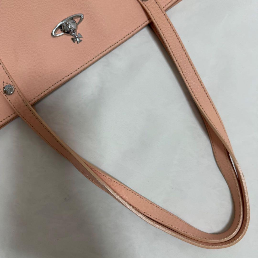 【美品】ヴィヴィアンウエストウッド トートバッグ レザー オーブ ピンク A4可