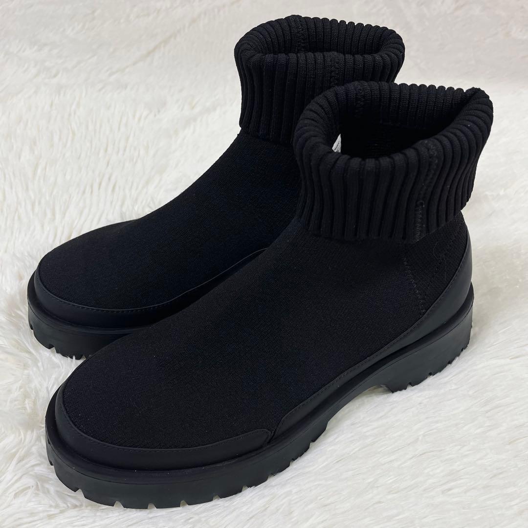 2024AW 美品 emmi 撥水 軽量 eco ニットブーツ ブラック 24