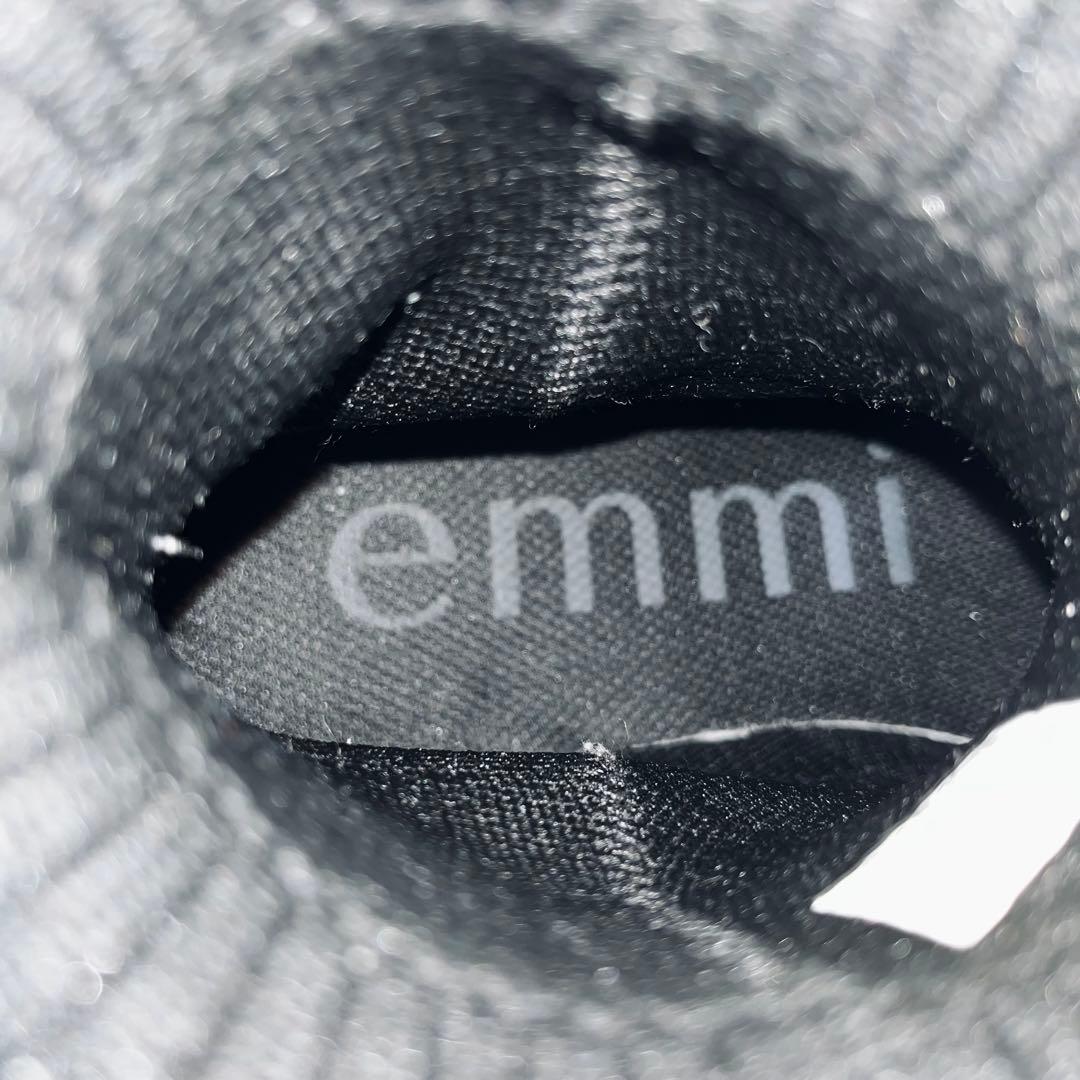 2024AW 美品 emmi 撥水 軽量 eco ニットブーツ ブラック 24