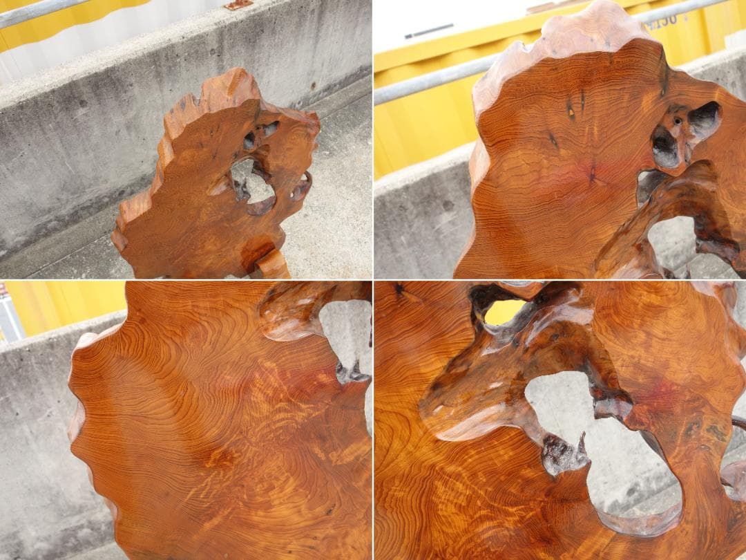 K▼屋久杉工芸 川東商店 銘木 屋久杉 衝立 杢目 総無垢 (38260)