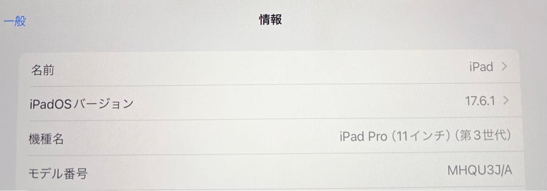 iPad Pro 11インチ Wi-Fiモデル第3世代 128GB M1チップ