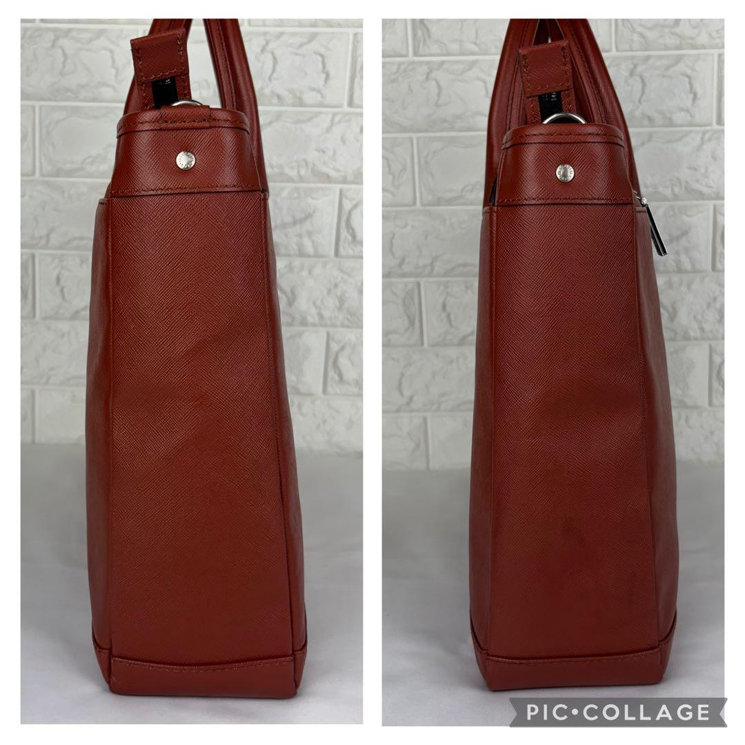 ✨美品✨ IS/IT イズイット 2wayレザービジネスバッグ レンガ