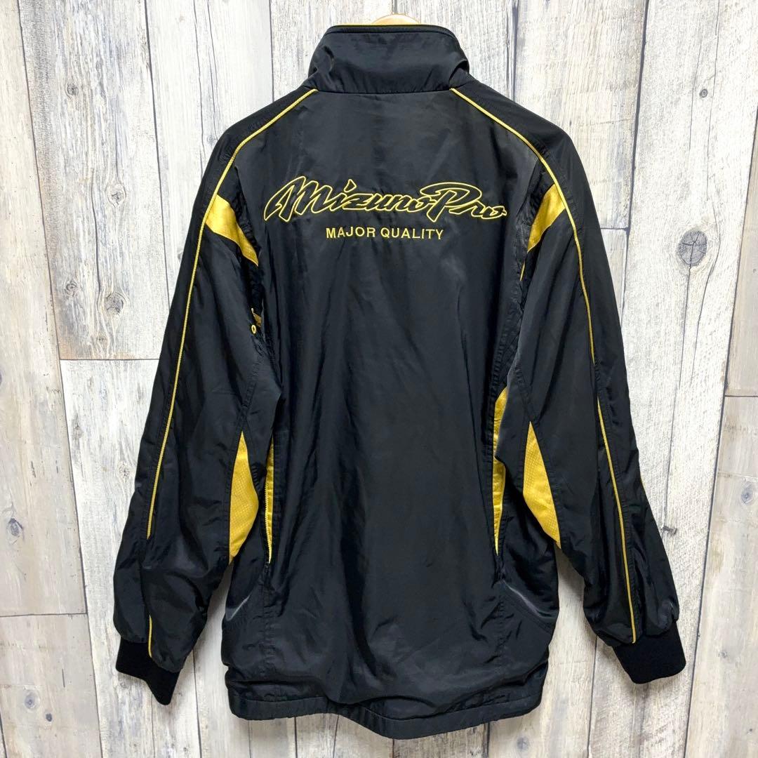 ミズノプロ ブレスサーモ ウインドブレーカー 上下 セットアップ 黒×金 L