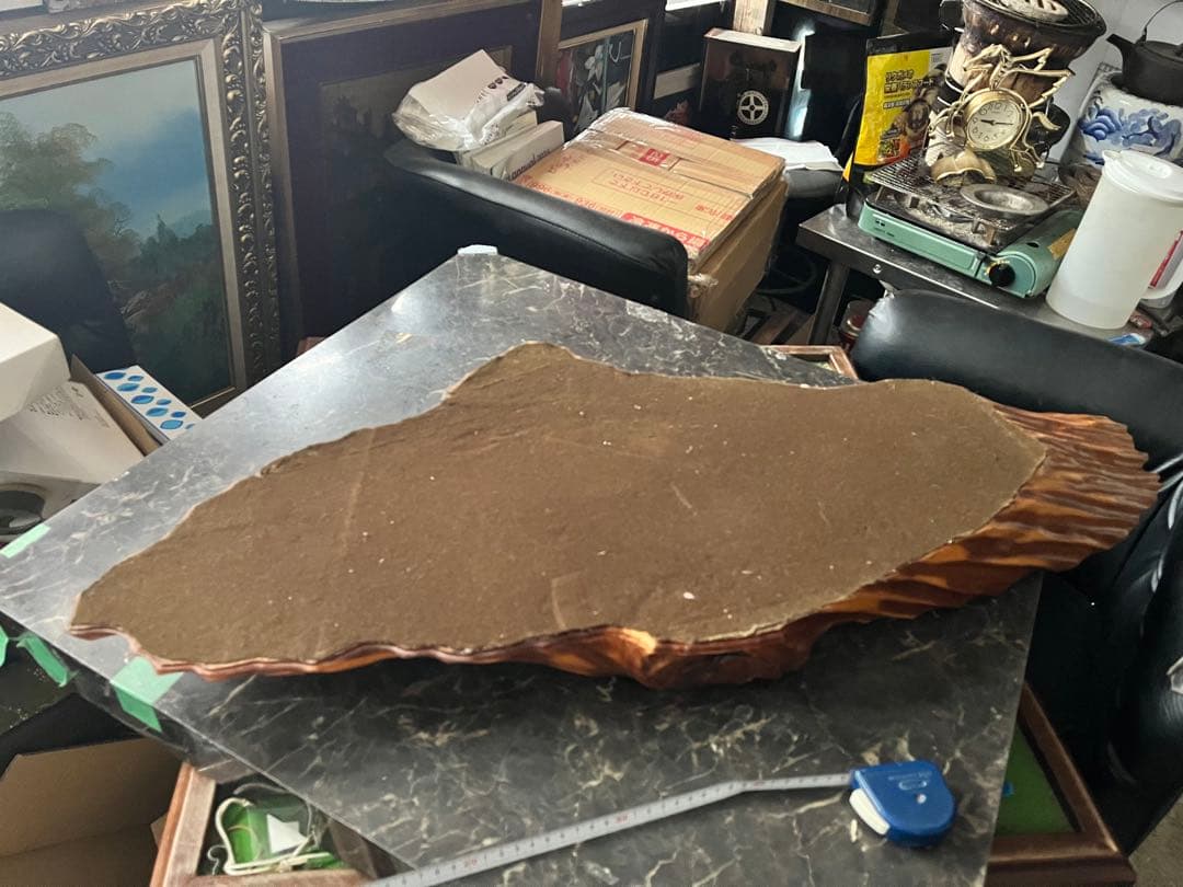 一枚板、天然木台座、102センチ、座卓天板、天板板、ケヤキ台座、鑑賞台、展示台