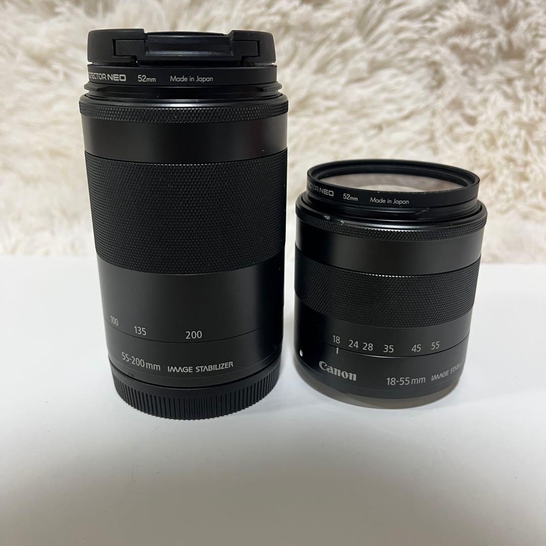 【極美品】Canon EOS M3 ブラック ダブルレンズキット バッテリー２個