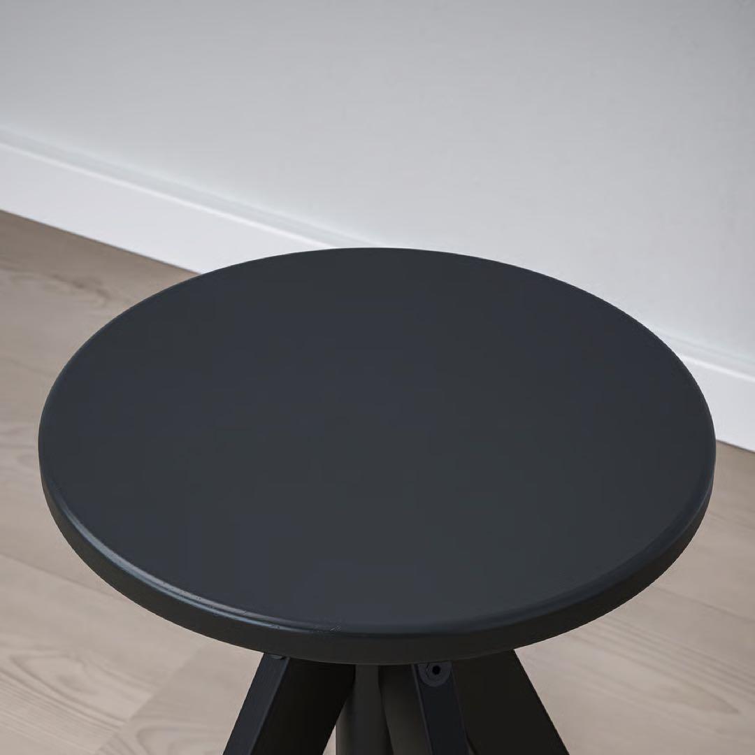 IKEA イケア　ルードストルプ　スツール　ブラック　高さ調整可能44-55cm