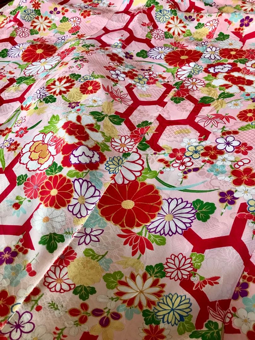 正絹 アンティーク着物 七五三 レトロ着物 古典柄