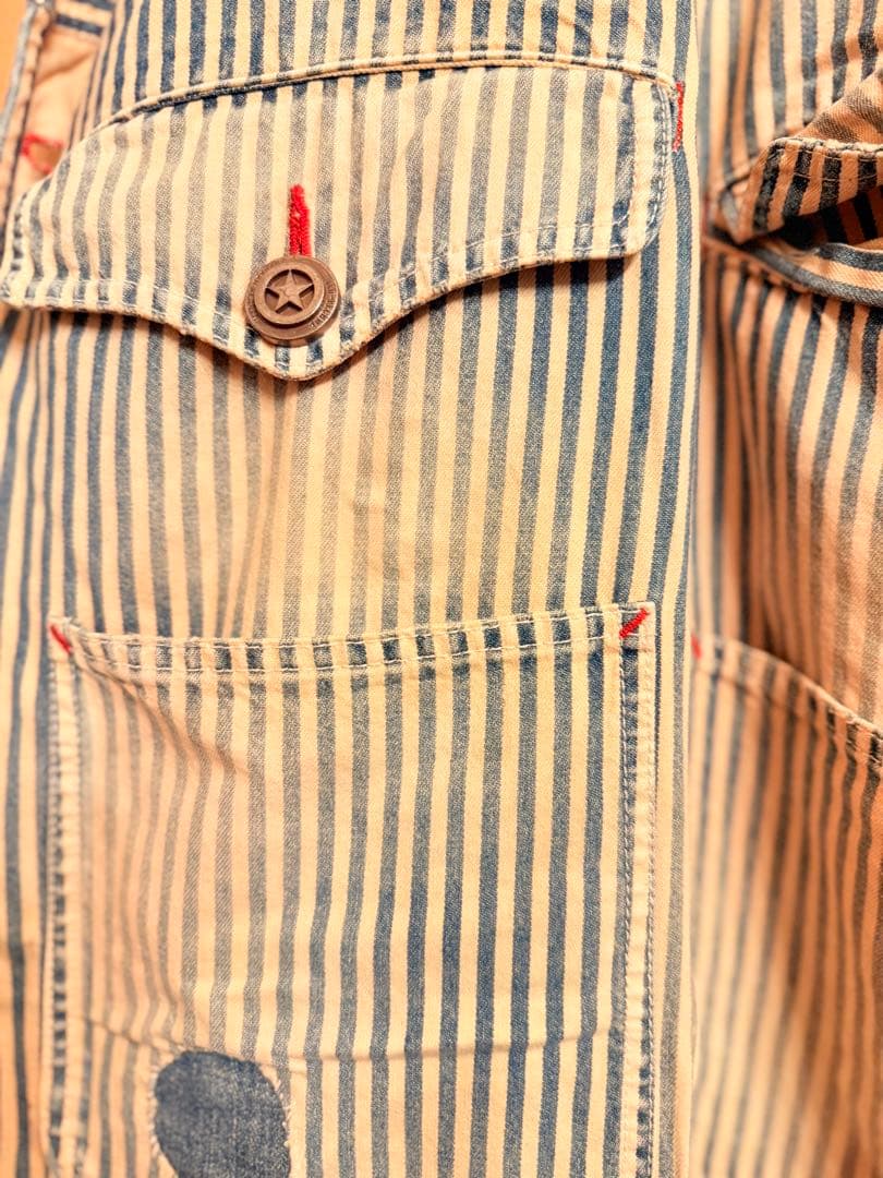 レッドリーチェ　ヒッコリー デニムオーバーオール