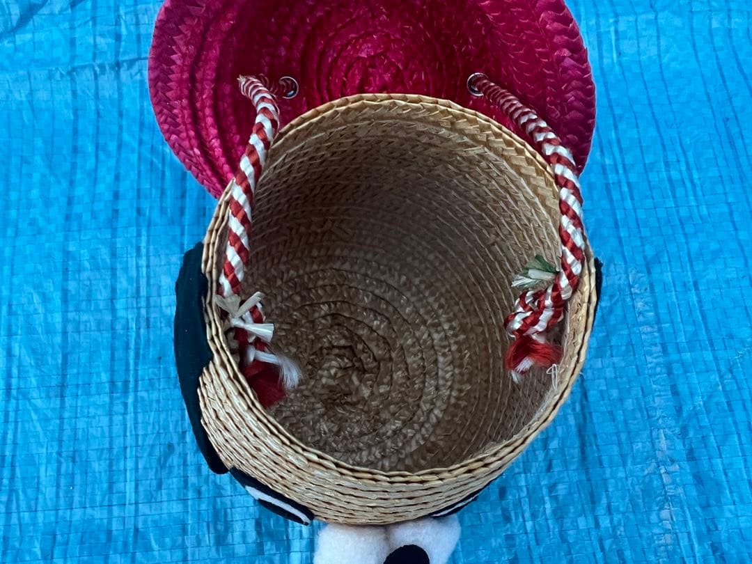 【O-1059】麦わら 小物入れ 置物 工芸品 お土産