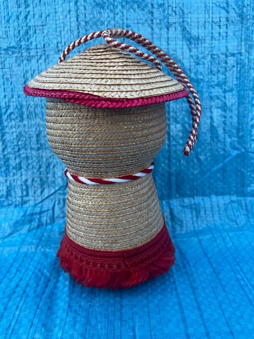 【O-1059】麦わら 小物入れ 置物 工芸品 お土産