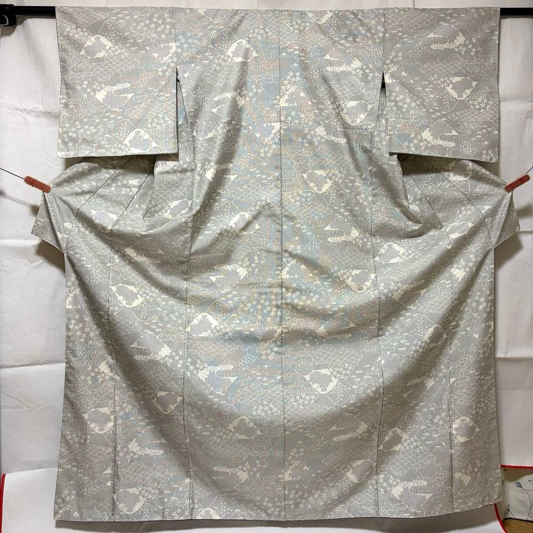 未使用近い　SOGO 美品　袷　正絹　白紬　大島　白大島　小紋　フルセット