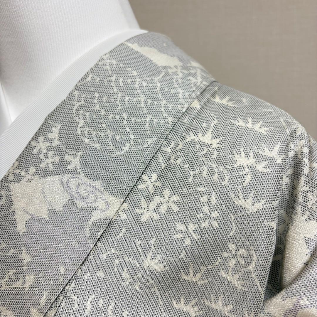 未使用近い　SOGO 美品　袷　正絹　白紬　大島　白大島　小紋　フルセット