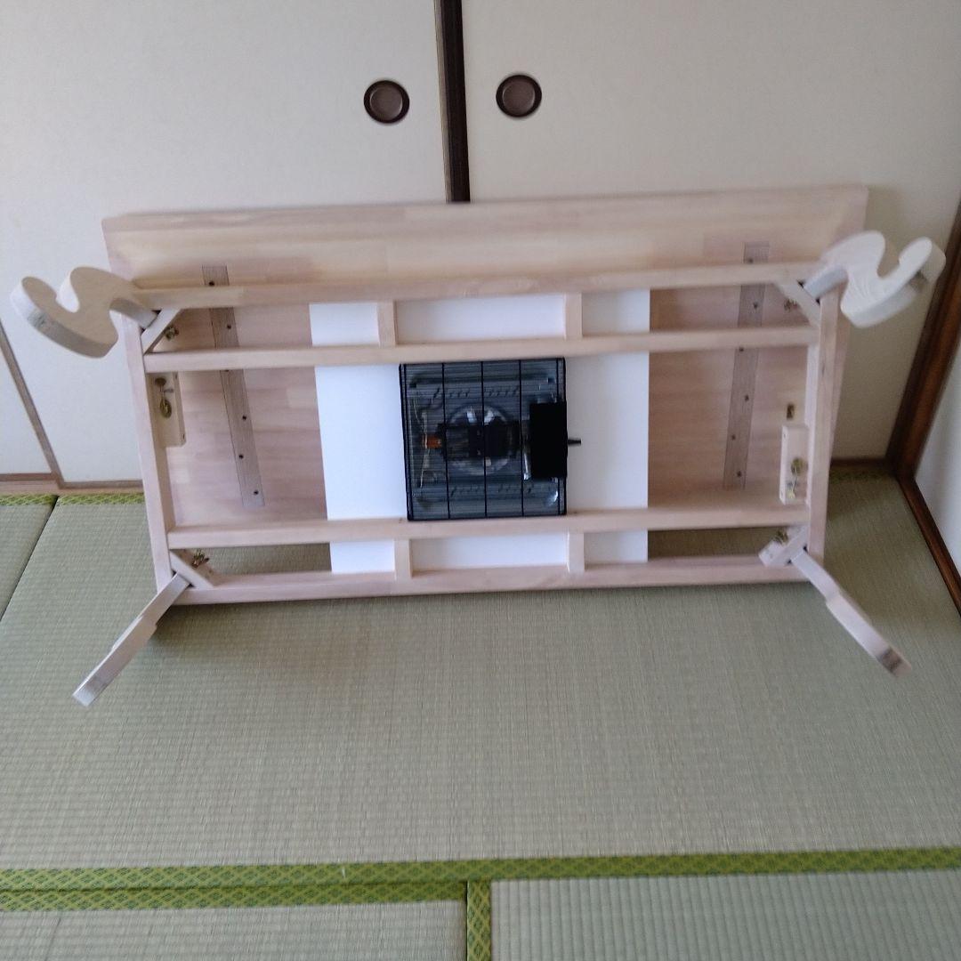 猫脚　テーブル　こたつ　特注ホワイト　木製　姫系　机　座卓