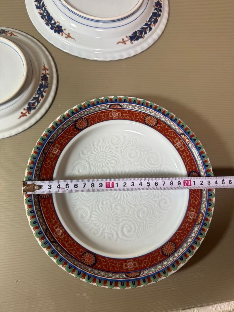 2813 林九郎窯　24cmの中皿4客　18cmの中皿1客　未使用