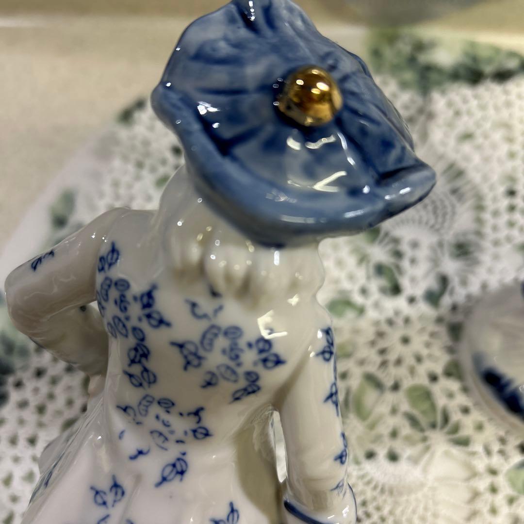 ☆ 新品　アンティーク　貴婦人　貴公子　陶器　人形　ペアドール