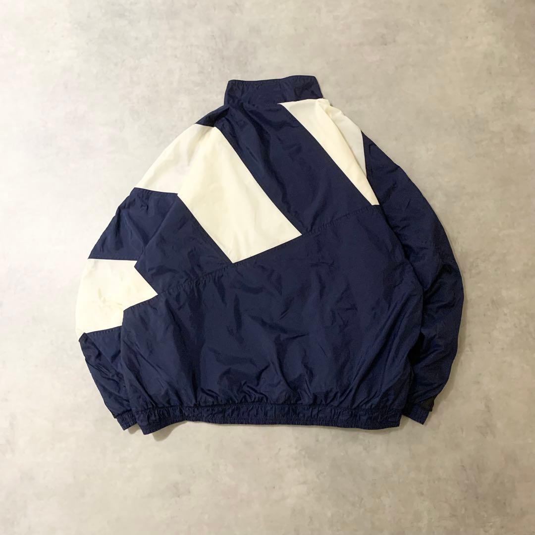 90sアディダス古着adidasナイロンジャケット刺繍ロゴネイビーDB488
