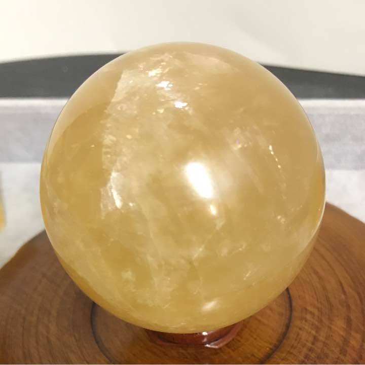 ★ご確認用★カルサイト【虹入りカルサイト丸玉♢ゴールデン✳︎クリスタル原石】❤️