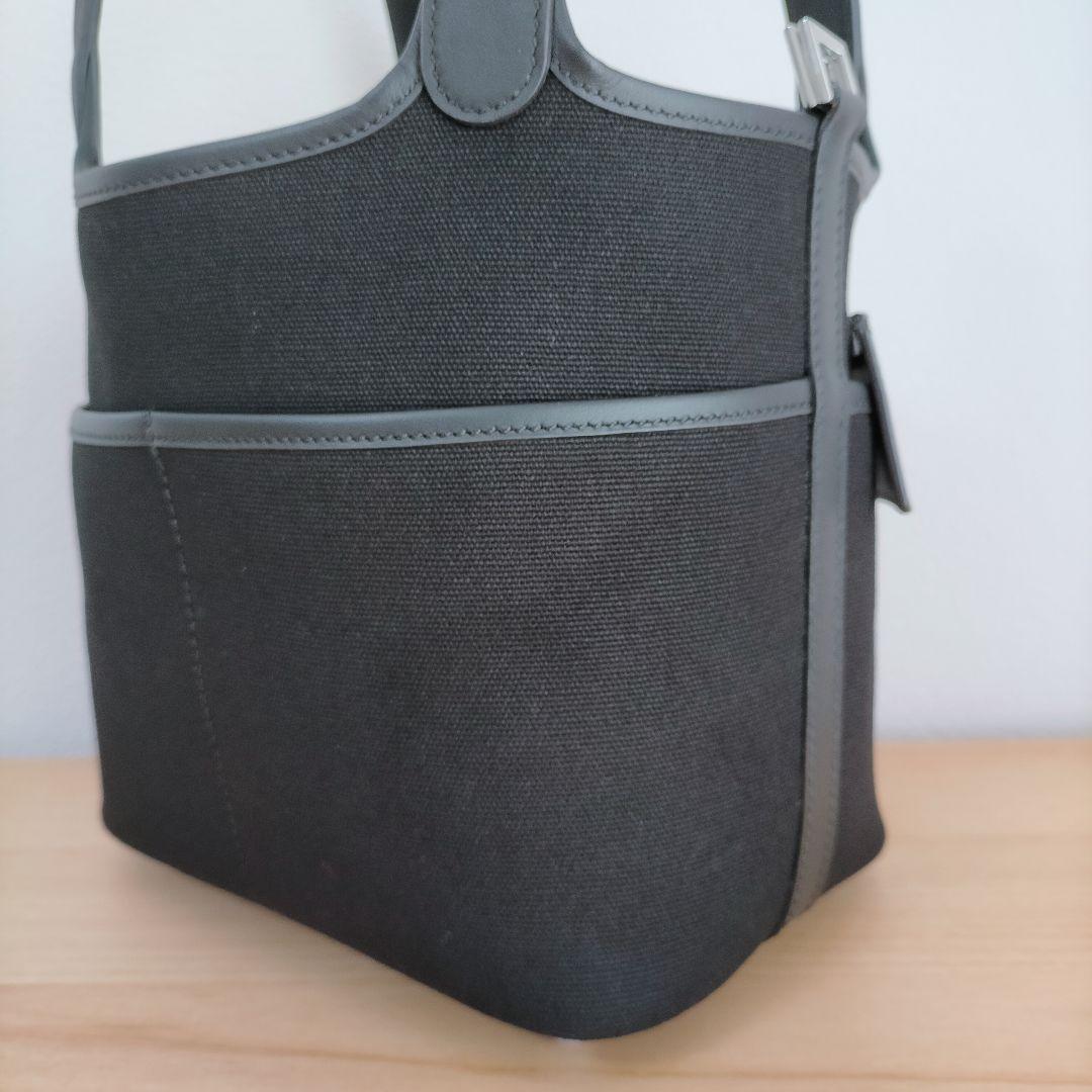 訳あり特価品 高級本革 キャンバス ポケット キューブバッグ PM