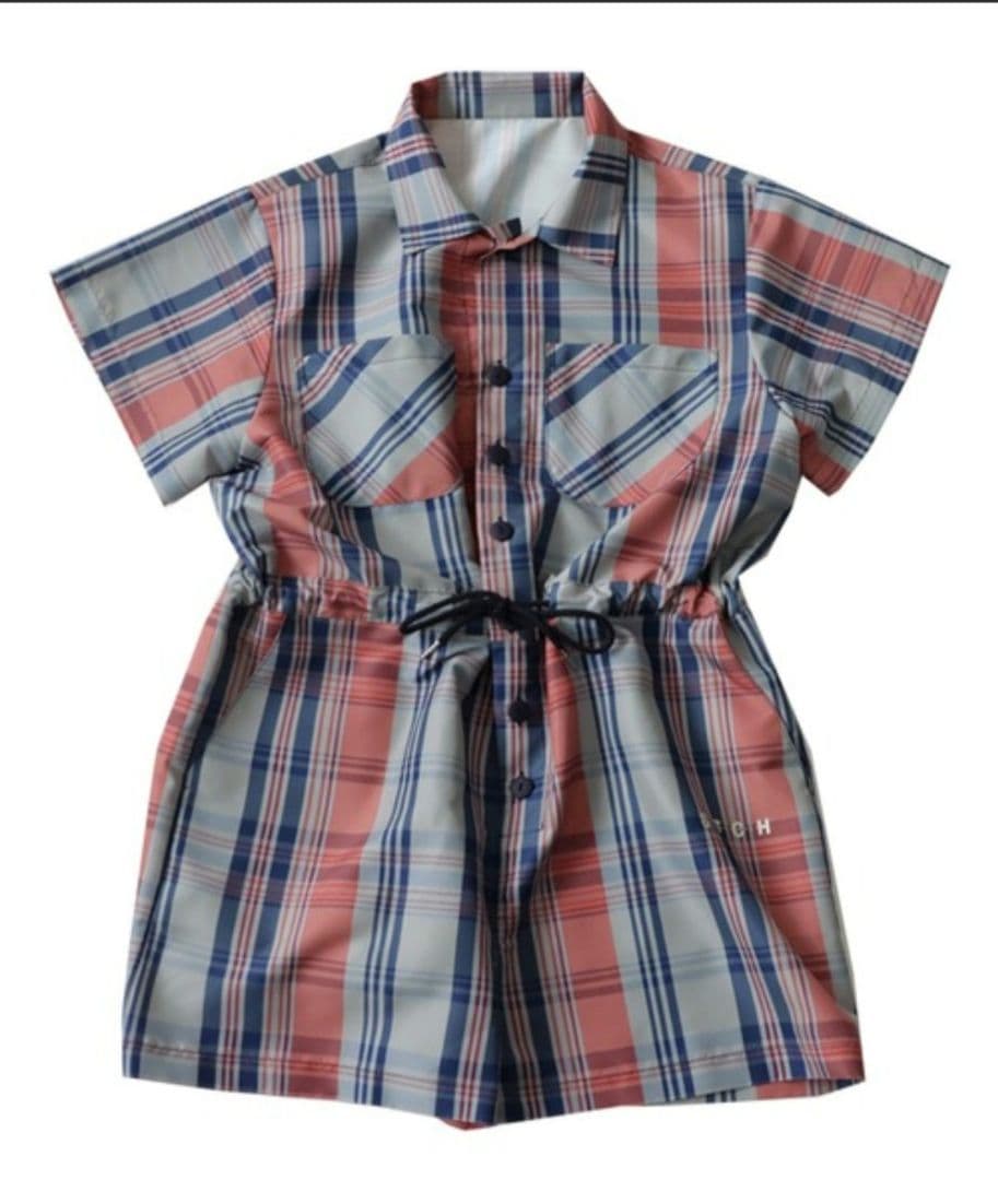 ANTIQUA GOLF STCH レトロチェック柄サロペット サロペット