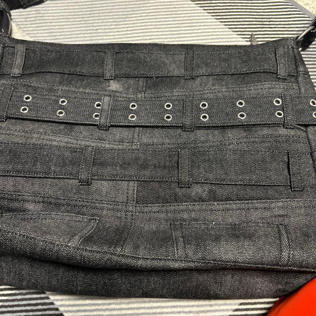 GRANCYグランシークレイジーレイヤードデニムパンツデザインショルダーバッグ