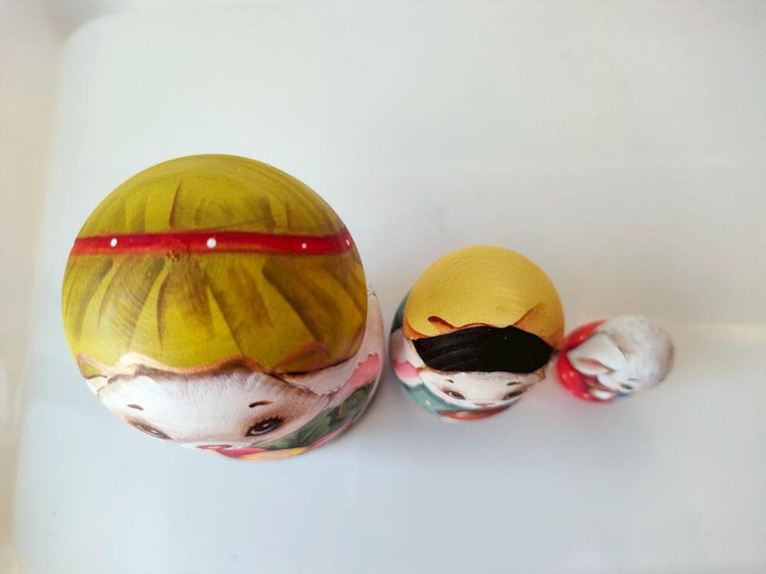 【KV016】11cm級 マトリョーシカ カバノヴァ　うさぎの親子