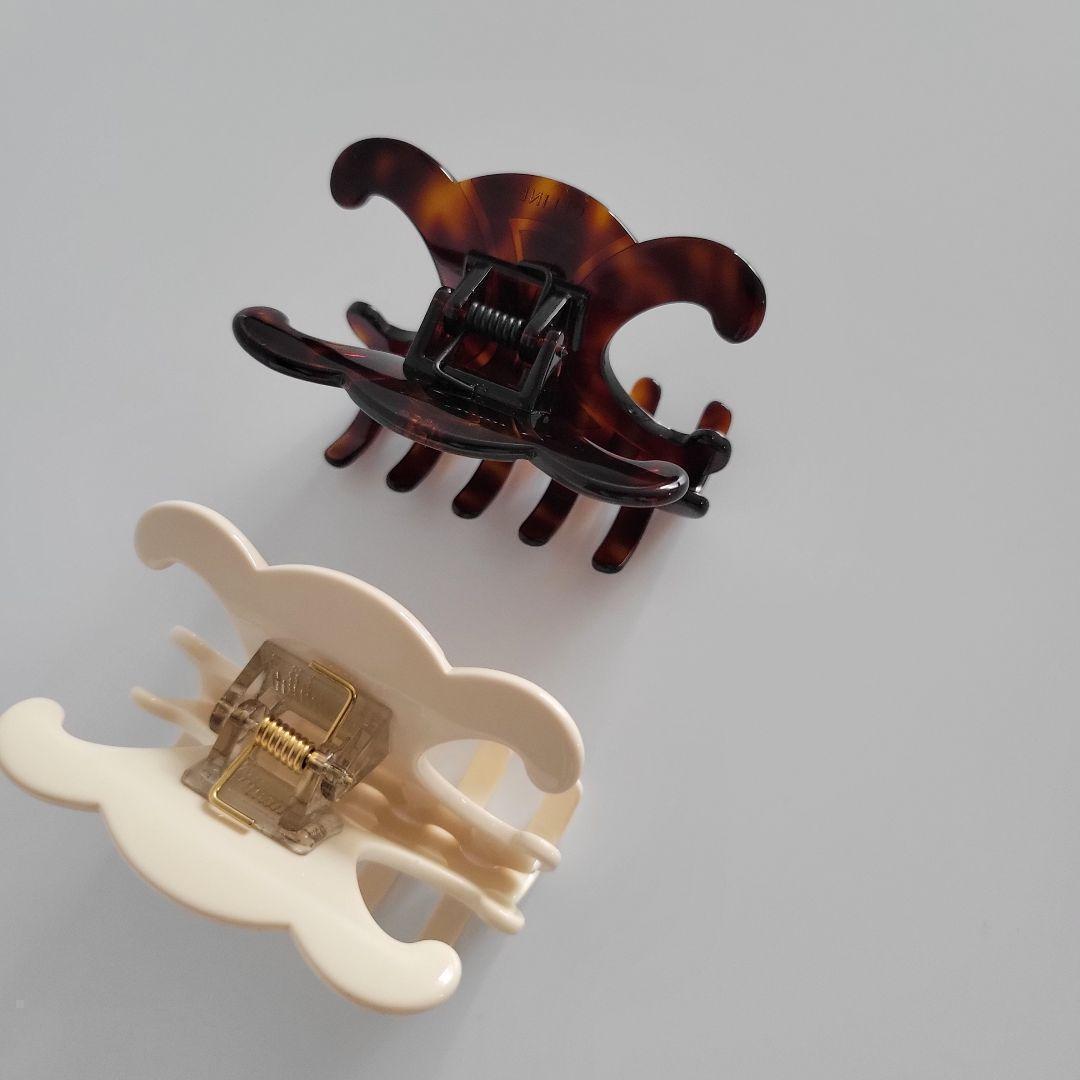 【新品未使用】CELINE/セリーヌ トリオンフ ヘアクリップ ダークハバナ