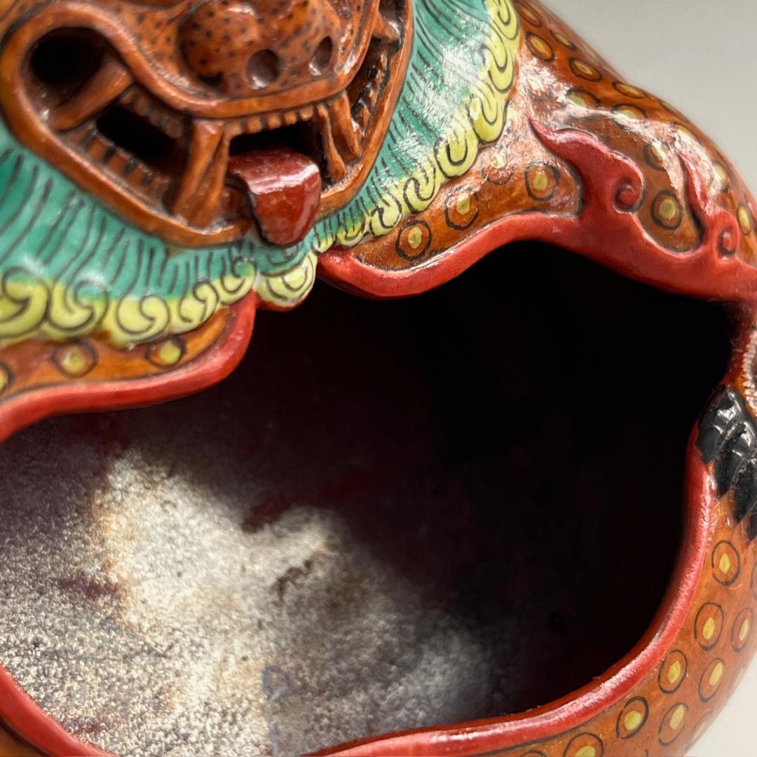 唐物 粉彩獅子形水洗 大清乾隆年製 款 中国美術 古玩 SN813