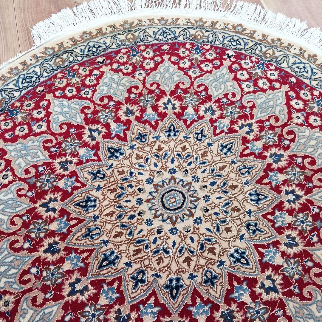 GHRY2653 高級ペルシャ ナイン産 オーバル 手織絨毯