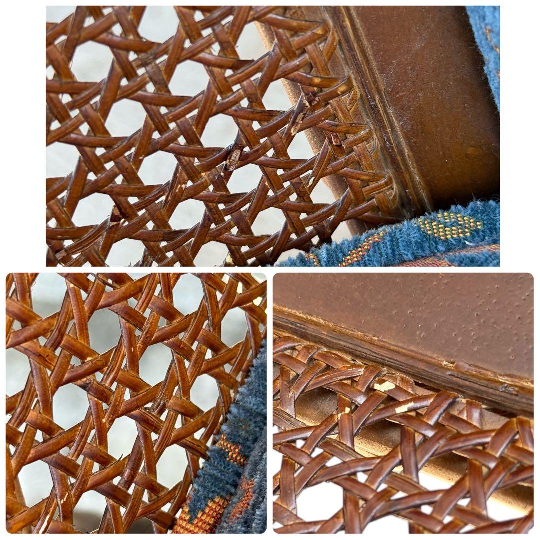 KZ032 【廃盤】三越ブルージュ　カントリーハウス　籐　1Pソファ　小花柄