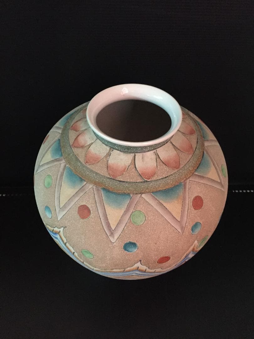 昭和レトロな花瓶　九谷焼　新品未使用　年代物