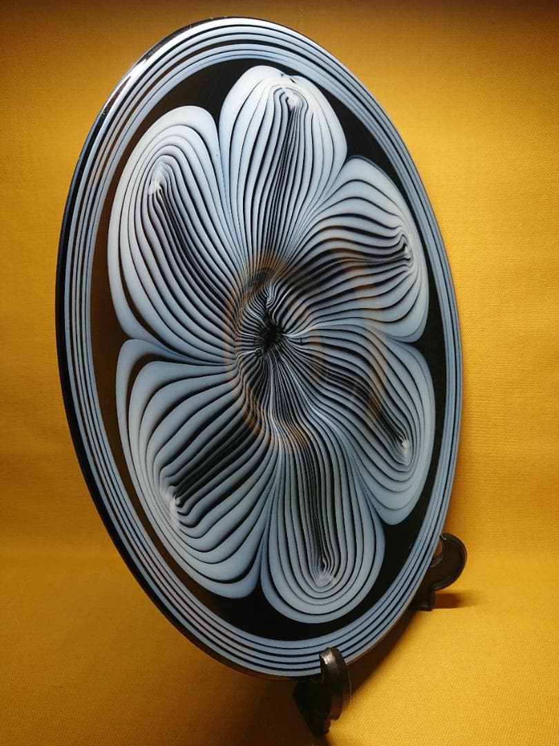 【美品】アート　ヨーロッパ　大皿　飾皿　ガラス　置物　工芸品　美術品　A1472