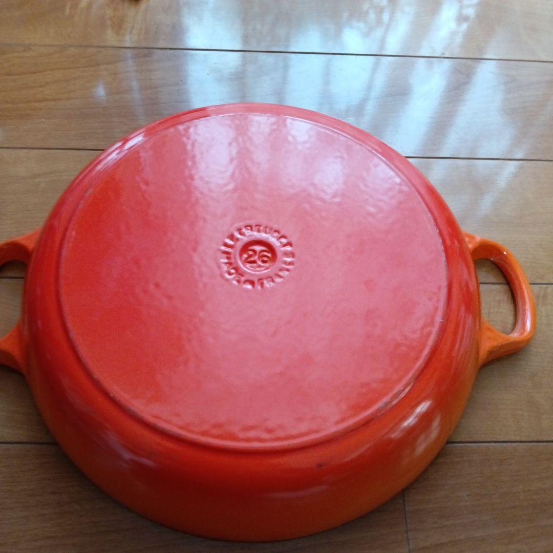 【美品】LE CREUSET　ビュッフェキャセロール　オレンジ　26cm